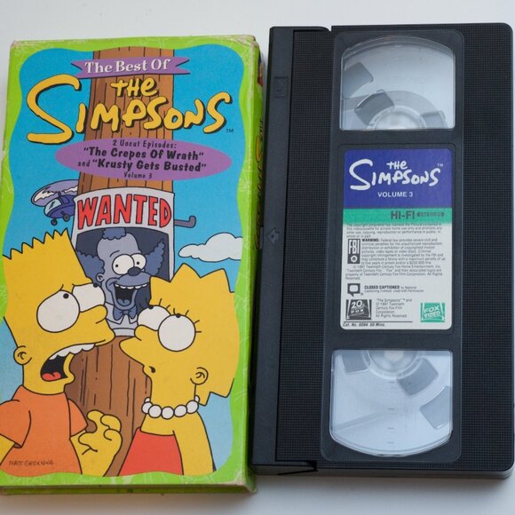 The Best of the Simpsons VHS Volume 3 Crepes of Wrath Krusty Busted 1990 - Picture 5 of 5